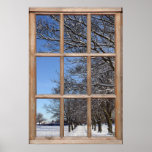 Snow Scene View from a Window Poster