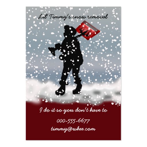 snow shovel business cards