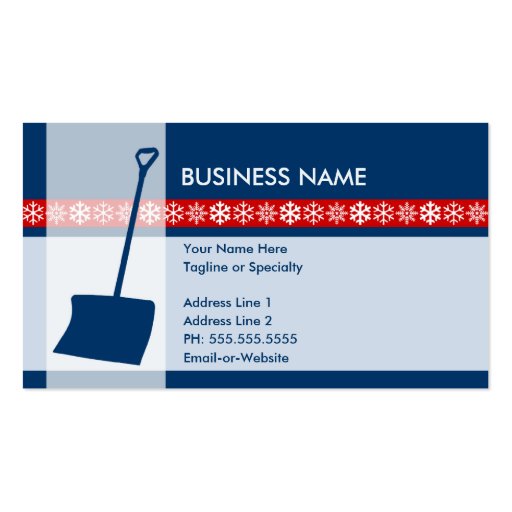 snow shovel elegance business card template (front side)