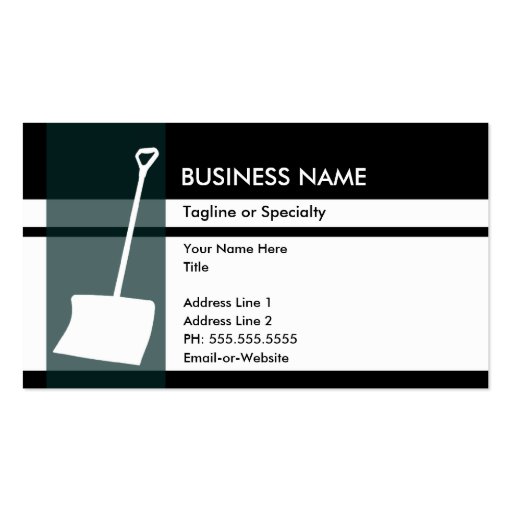 snow shovel elegance business cards (front side)