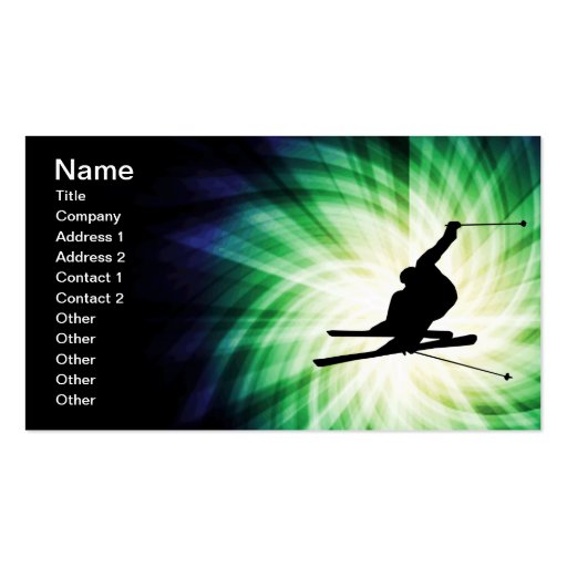 Snow Ski Gift Business Card (front side)