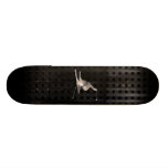 Snow Skiing; Cool Black Custom Skate Board
