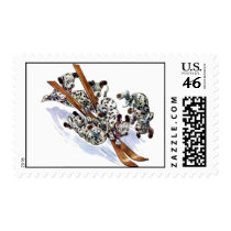 snow skiing postage
