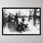 Snow Sledding in Central Park 1914 Posters
