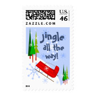 Snow Sleigh Custom Postage Stamp stamp