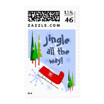 Snow Sleigh Custom Postage Stamp