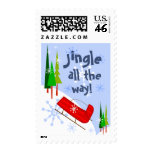 Snow Sleigh Custom Postage Stamp