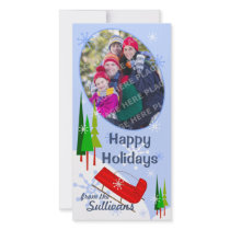 Snow Sleigh Holiday Photo Card photo cards