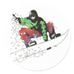 Snow Surfer Stickers
