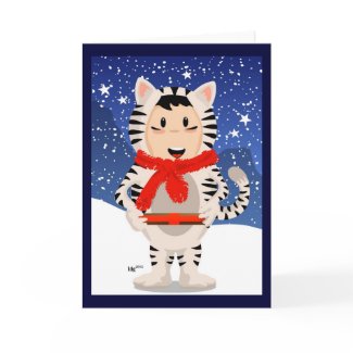 Snow Tiger Christmas Card