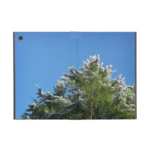 Snow-tipped Pine Tree on Blue Sky iPad Mini Cover