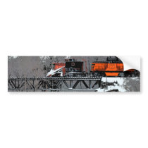 Snow Train Bumper Sticker bumper stickers by nedell Snow Train Bumper Sticker bumper stickers