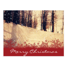 Snow Tree Christmas Postcard