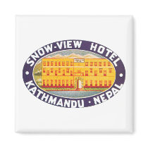 Snow View Hotel Kathmandu Nepal magnets by RetroCommunications Snow View Hotel Kathmandu Nepal magnets