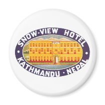 Snow View Hotel Kathmandu Nepal magnets by RetroCommunications Snow View Hotel Kathmandu Nepal magnets