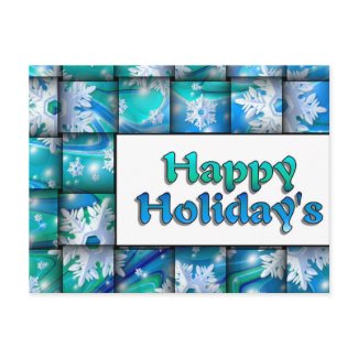Snow Weave Happy Holiday postcard