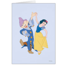 Snow White and Dopey dancing Greeting Card