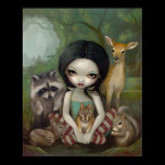 Snow White and Her Animal Friends fairy tale Print