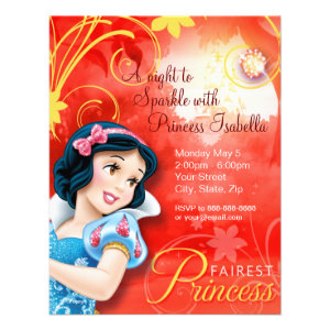 Snow White Birthday Invitation Personalized Invite