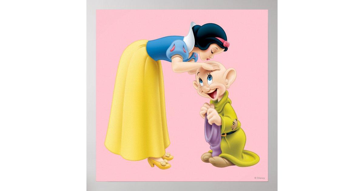 Snow White Kissing Dopey On The Head Poster Zazzle 