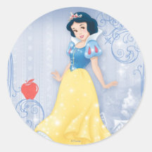 Snow White Princess Round Sticker