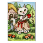 Snow White's Apple - Cute Cat Card cards
