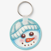 Snowball Snowman Keychain