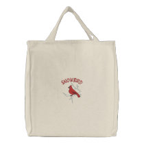 Snowbird : Cardinal in Winter embroidered bags