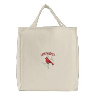 Snowbird : Cardinal in Winter embroideredbag
