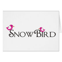 Snowbird rosado tarjeta