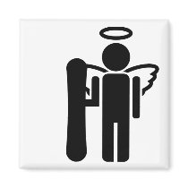 snowboard angel magnets