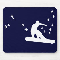 snowboard. board with birds. mousepads