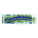 Snowboard Bumper Sticker Green Art Deco Design bumper stickers