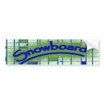 Snowboard Bumper Sticker Green Art Deco Design bumper stickers by StickerStore Snowboard Bumper Sticker Green Art Deco Design bumper stickers