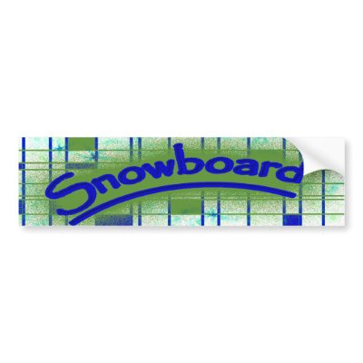 Snowboard Bumper Sticker Green Art Deco Design by StickerStore