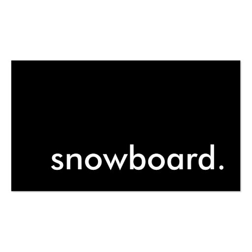 snowboard. business card