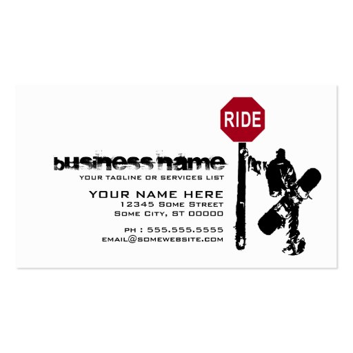snowboard... directions? business card template