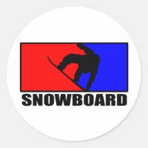 snowboard etiqueta redonda