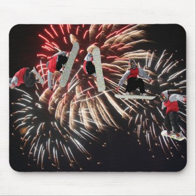 Snowboard Fireworks Mousepad by JudsonJoyce
