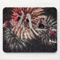 Snowboard Fireworks Mousepad