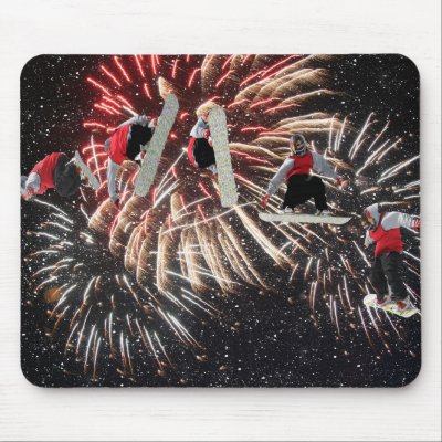 Snowboard Fireworks Mousepad by JudsonJoyce