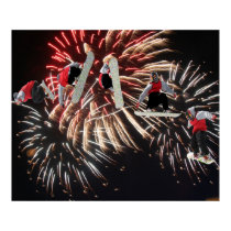 Snowboard Fireworks Poster posters by JudsonJoyce Snowboard Fireworks Poster posters