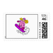 Snowboard Girl Postage Stamps