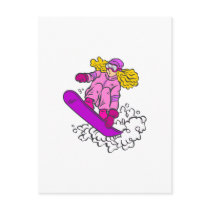 Snowboard Girl Post Card