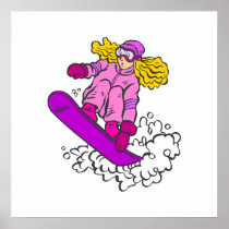Snowboard Girl Poster