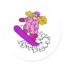 Snowboard Girl Stickers