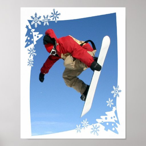 Snowboard Grab Poster Print Zazzle