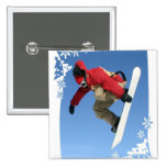 Snowboard Grab Square Keychain Pin
