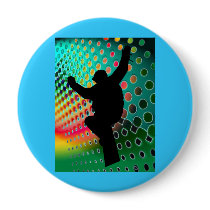 Snowboard in Cosmic Snowstorm Pinback Buttons