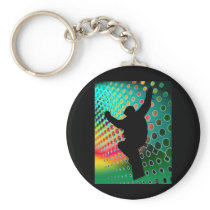 Snowboard in Cosmic Snowstorm Key Chains